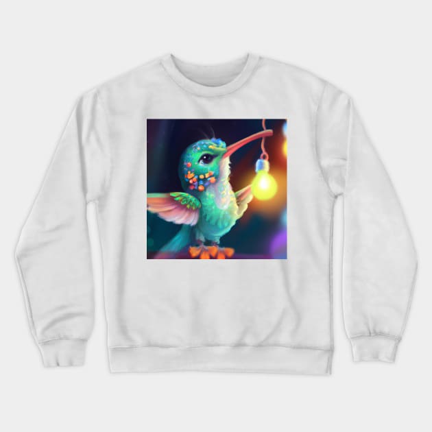 Cute Hummingbird Drawing Crewneck Sweatshirt by Play Zoo